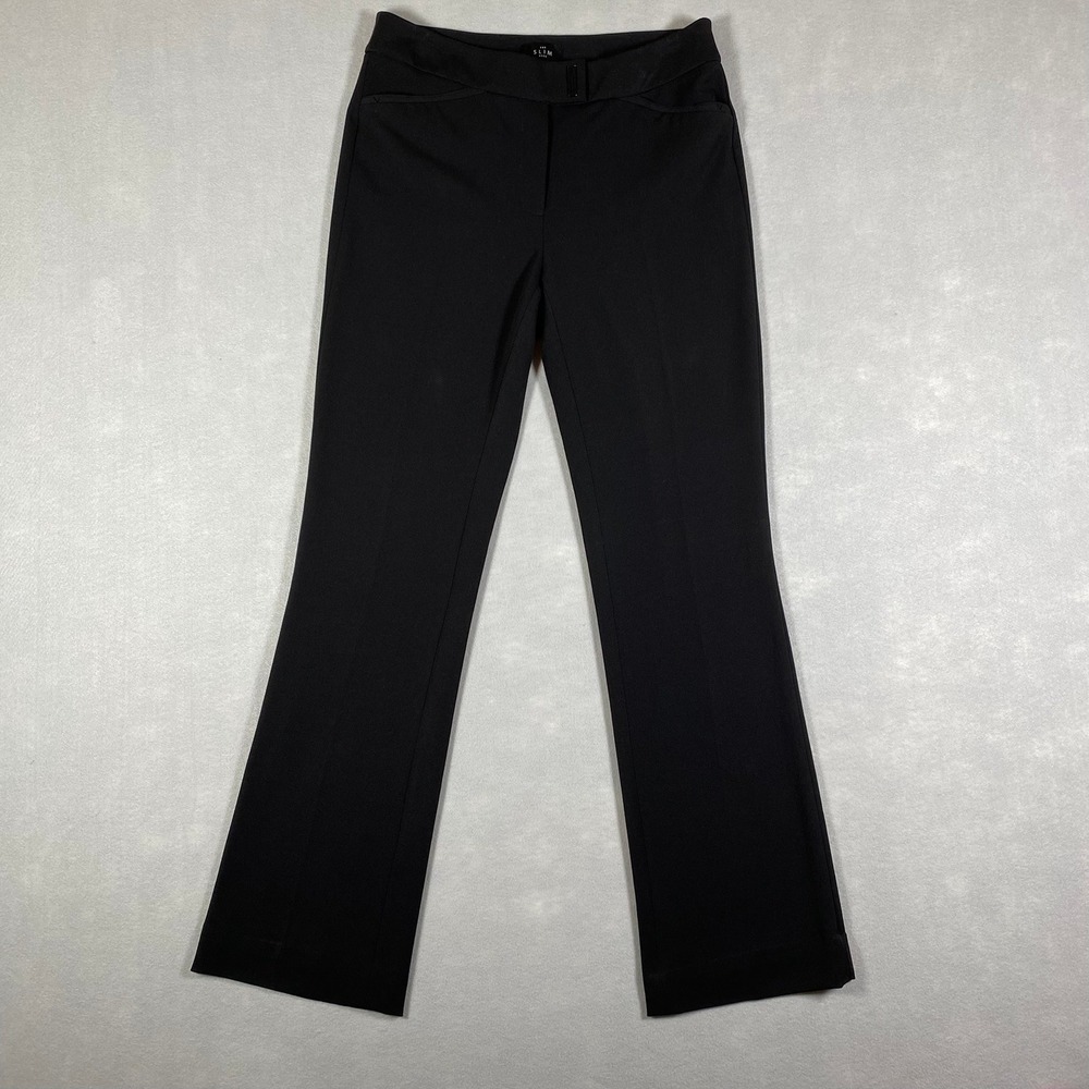 White House Black Market The Slim Boot Black Stretch Dress Pants Womens Size 0